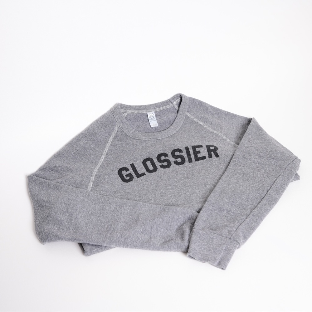 Glossier Grey Cozy Sweater Pullover Large Merch